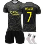 Psg Mbappe Siyah-Gold Özel Tasarım Çocuk Forma Takımı 4'lü Set Çorap+Bileklik Hediyeli - 0Siyah - 3 - 4 Yaş