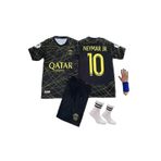 PSG NEYMAR JR ÖZEL TASARIM RETRO GOL-ÇİZGİLİ ÇOCUK FORMA TAKIMI 4 PARÇA DDT22250