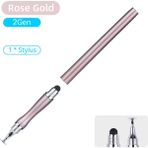 PSGT 2 In 1 Stylus Kalem, Femoro Evrensel Çizim Tablet Cep Android Telefon Akıllı Kalem Aksesuarları Için Kapasitif Ekran Dokunmatik Kalem - Rose - Gold