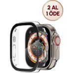 PSGT Apple Watch 8 Ultra 360 Tam Koruma (49 Mm) Yumuşak Silikon Tpu Ekran Koruyucu Kılıf - S Şeffaf - 49MM