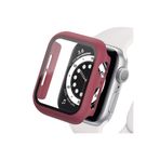 PSGT Apple Watch Series 7 41mm ile Uyumlu Cam + Kılıf Ekran Koruyucu, Bordo