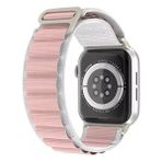 PSGT Apple Watch Uyumlu 38-40-41 S10(42) 1/2/3/4/5/6/se/7/8/ Kordon Alpin Loop Kordon - Beyaz - Pembe - (38/40/41MM)S10 S11(42MM)