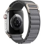 PSGT Apple Watch Uyumlu 38-40-41 S10(42) 1/2/3/4/5/6/se/7/8/ Kordon Alpin Loop Kordon - Füme - Gri - (38/40/41MM)S10 S11(42MM)