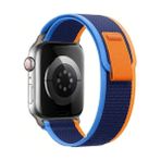 PSGT Apple Watch Uyumlu 42MM 44MM 45MM 49MM 1/2/3/4/5/6/se/7/8/ultra Kordon Trail Loop Kordon Strap - Lacivert - Turuncu - 42-44-45-49MM
