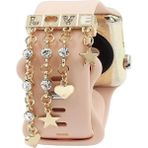 Psgt love Watch Band Charm - Uyumlu Akıllı Saat Kordon Süsü - Gold - İnci Beyazı