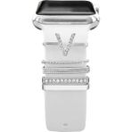 PSGT Psgt apple Watch Uyumlu Harfli Charm Aksesuar Tüm Seriye Uyumlu Akıllı Saay Charm - Gümüş - Kahverengi