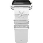 PSGT Psgt apple Watch Uyumlu Harfli Charm Aksesuar Tüm Seriye Uyumlu Akıllı Saay Charm - Gümüş - Krem