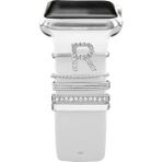 PSGT Psgt apple Watch Uyumlu Harfli Charm Aksesuar Tüm Seriye Uyumlu Akıllı Saay Charm - Gümüş - Pembe