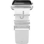 PSGT Psgt apple Watch Uyumlu Harfli Charm Aksesuar Tüm Seriye Uyumlu Akıllı Saay Charm - Gümüş - Siyah