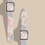 Psgt Psgt silikon Kordon Apple Watch Uyumlu 38-40-41MMSERI1/2/3/4/5/6/7/8/9/HMS 2024/ - Pembe - Peri Mavi