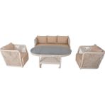 Psine | Üçlü Rattan Bahçe Oturma Grubu | 3+1+1+Sehpalı Bahçe Takımı