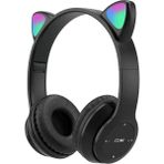 Psl P47M Cat Ear Kedi Kulaklı Kulak Üstü Kablosuz Bluetooth Kulaklık - Siyah