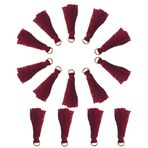 pson 110 Adet Bordo Mini El İşi Püskülleri, Altın Atlama Halkası, 3 cm/1,18 inç Takı Yapımı için Küçük Püsküller, Küpe Aksesuarları, Kendin Yap El Sanatları, Süslemeler