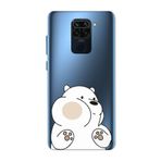 PSR aksesuar (2720) Şeffaf Panda Şeffaf Telefon Kılıfı Redmi Note 9 ile uyumlu