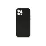PSR aksesuar (4139) Siyah Kamera Korumalı Nano Içi Kadife Silikon Lansman Telefon Kılıfı Iphone 12 Pro Max ile uyumlu