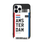 PSR aksesuar (4332) Siyah Renkli Silikon Amsterdam Bileti Telefon Kılıfı Iphone 13 Pro ile uyumlu