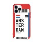 PSR aksesuar (4333) Kırmızı Renkli Silikon Amsterdam Bileti Telefon Kılıfı Iphone 13 Pro ile uyumlu