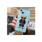 PSR aksesuar (5957) Denim Moster Denim Moster Desenli Şeffaf Silikon Telefon Kılıfı iPhone 15 ile uyumlu