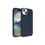 PSR aksesuar (5984) Lacivert Kadife Lansman Soft Yumuşak Silikon Kamera Korumalı Telefon Kılıfı iPhone 15 Plus ile uyumlu