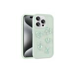 PSR aksesuar Açık Yeşil Kabartma Figürlü Parlak Zore Toys Silikon Kılıf-Açık Yeşil iPhone 15 Pro ile uyumlu