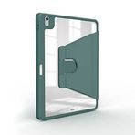 PSR Aksesuar Apple iPad Air 11 2025 M3 Kılıf - Zore Nayn Dönebilen Standlı Kılıf, 360° Döner Mekanizma, İnce Şeffaf Arka Kapak, Manyetik Kapaklı Tablet Koruma Kılıfı (Koyu Yeşil)