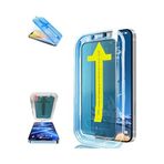 PSR aksesuar Apple İphone 15 Pro Max Uyumlu Ekran Koruyucu Tam Kaplayan Cam Otomatik Hizalamalı Toz Önleyici