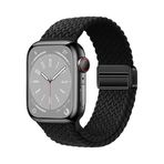 PSR Aksesuar Apple Watch 42mm Uyumlu Hasır Kordon – Örgü Tasarımlı, Ayarlanabilir | Hafif ve Konforlu Hasır Akıllı Saat Kayışı (Siyah, Watch 42mm)