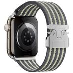 PSR Aksesuar Apple Watch Kordon - Zore KRD-133 Naylon Kumaş Hasır Örgülü Kordon | Esnek ve Dayanıklı Akıllı Saat Kayışı (Gri, Apple Watch 45mm)