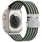 PSR Aksesuar Apple Watch Kordon - Zore KRD-133 Naylon Kumaş Hasır Örgülü Kordon | Esnek ve Dayanıklı Akıllı Saat Kayışı (Yeşil, Apple Watch 49mm)