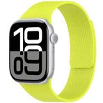 PSR Aksesuar Apple Watch Serisi Kabartma Desenli Silikon Kordon - Manyetik Deri Görünümlü Kayış (Açık Yeşil, Watch 7 45mm)