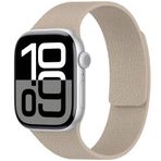 PSR Aksesuar Apple Watch Serisi Kabartma Desenli Silikon Kordon - Manyetik Deri Görünümlü Kayış (Kakao, Watch 7 41mm)