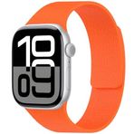 PSR Aksesuar Apple Watch Serisi Kabartma Desenli Silikon Kordon - Manyetik Deri Görünümlü Kayış (Turuncu, Watch Ultra 49mm)