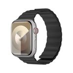 PSR Aksesuar Apple Watch Serisi Magnetik Silikon Kayış - Benks Tak Çıkar Manyetik Strap Kordon, Nefes Alabilen | Ayarlanabilir Kayış (Siyah, Watch 40mm)