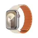 PSR Aksesuar Apple Watch Serisi Magnetik Silikon Kayış - Benks Tak Çıkar Manyetik Strap Kordon, Nefes Alabilen | Ayarlanabilir Kayış (Starlight | Turuncu, Watch 40mm)