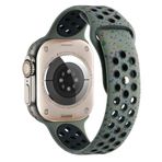 PSR Aksesuar Apple Watch Serisi Silikon Kordon - Delikli Spor Tasarım (Haki, Apple Watch 44mm)