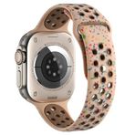PSR Aksesuar Apple Watch Serisi Silikon Kordon - Delikli Spor Tasarım (Krem, Apple Watch 42mm)