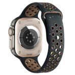 PSR Aksesuar Apple Watch Serisi Silikon Kordon - Delikli Spor Tasarım (Siyah, Apple Watch 7 41mm)