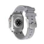 PSR Aksesuar Apple Watch Silikon Kordon - Yumuşak, Renkli ve Kolay Takılır Kayış (Gümüş, Watch Ultra 49mm)