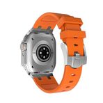 PSR Aksesuar Apple Watch Silikon Kordon - Yumuşak, Renkli ve Kolay Takılır Kayış (Turuncu, Watch 44mm)