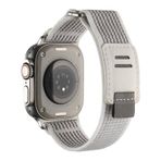 PSR aksesuar Apple Watch Ultra 49 mm Uyumlu KRD-106 Beyaz Hasır Kordon Zore Strap Kayış Kordon
