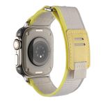 PSR aksesuar Apple Watch Ultra 49 mm Uyumlu KRD-106 Beyaz Sarı Hasır Kordon Zore Strap Kayış Kordon