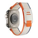 PSR aksesuar Apple Watch Ultra 49 mm Uyumlu KRD-106 Beyaz Turuncu Hasır Kordon Zore Strap Kayış Kordon