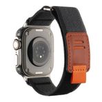 PSR aksesuar Apple Watch Ultra 49 mm Uyumlu KRD-106 Siyah Gri Hasır Kordon Zore Strap Kayış Kordon