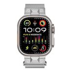 PSR Aksesuar Apple Watch Ultra 49mm Metal Hasır Kordon - Mıknatıslı, Şık ve Dayanıklı Tasarım (Gümüş)