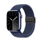 PSR Aksesuar Apple Watch Ultra 49mm Uyumlu Hasır Kordon – Örgü Tasarımlı, Ayarlanabilir | Hafif ve Konforlu Hasır Akıllı Saat Kayışı (Lacivert, Watch Ultra 49mm)