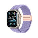 PSR Aksesuar Apple Watch Uyumlu Hasır Kordon – Örgü Tasarımlı, Ayarlanabilir | Hafif ve Konforlu Hasır Akıllı Saat Kayışı (Lila, Watch 44mm)