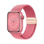 PSR Aksesuar Apple Watch Uyumlu Hasır Kordon – Örgü Tasarımlı, Ayarlanabilir | Hafif ve Konforlu Hasır Akıllı Saat Kayışı (Pembe, Watch 40mm)