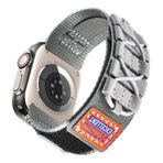 PSR Aksesuar Apple Watch Uyumlu Orbital Örgülü Halat Tasarımlı Kordon - Naylon Kumaş Hasır Akıllı Saat Kayışı (Gri, Watch 40mm)