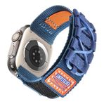 PSR Aksesuar Apple Watch Uyumlu Orbital Örgülü Halat Tasarımlı Kordon - Naylon Kumaş Hasır Akıllı Saat Kayışı (Mavi, Watch 38mm)