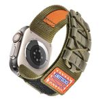 PSR Aksesuar Apple Watch Uyumlu Orbital Örgülü Halat Tasarımlı Kordon - Naylon Kumaş Hasır Akıllı Saat Kayışı (Yeşil, Watch 44mm)
